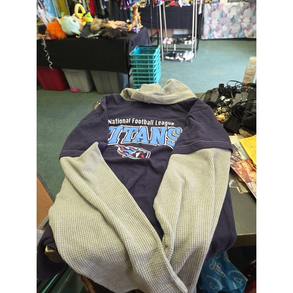 Vintage Tennessee Titans Hooded T-shirt W Thermal Sleeves Sz XXL